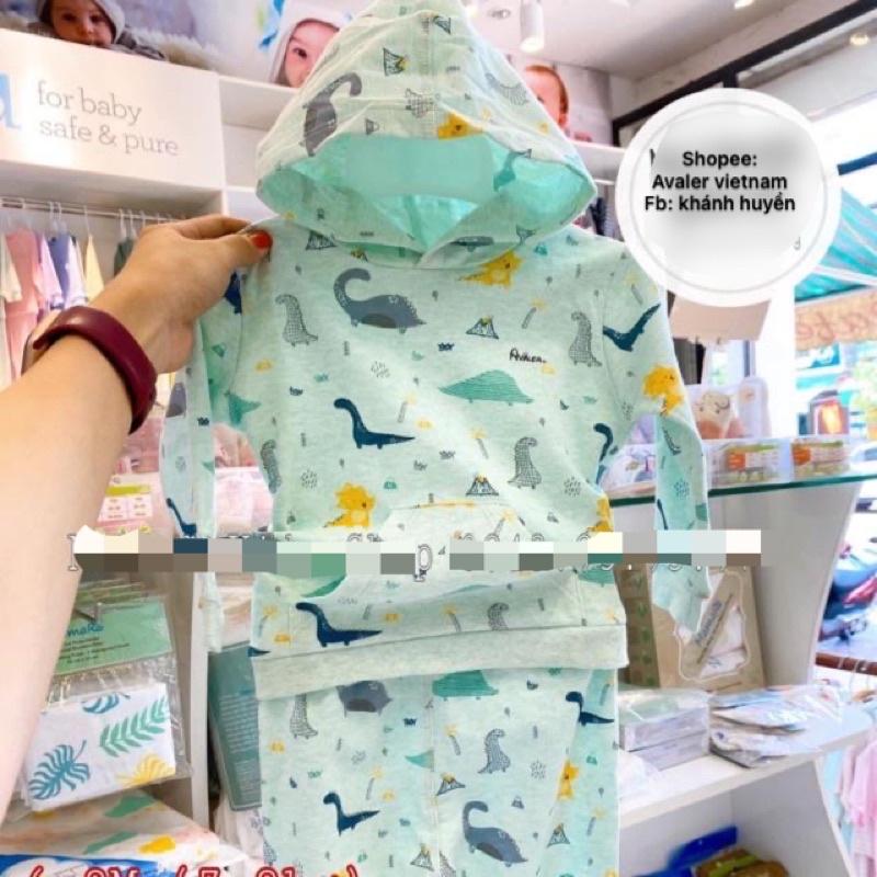 [Avaler] Bộ avaler dài tay cotton có mũ
