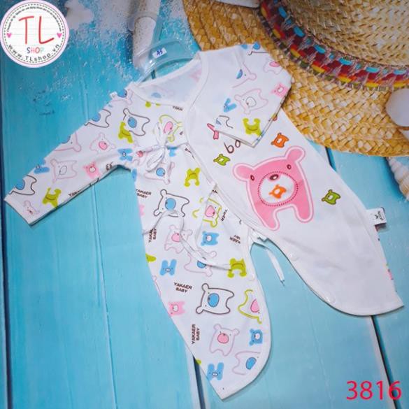 Thời Trang Trẻ Em -bodysuit dài buộc dây họa tiết thú  – Quần Áo Bé Trai - Bộ Bé Trai - Quần Áo Bé Gái - Bộ Bé