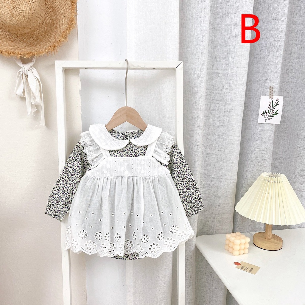 Đầm liền quần Sanlutoz họa tiết hoa phong cách công chúa đáng yêu cho bé gái sơ sinh