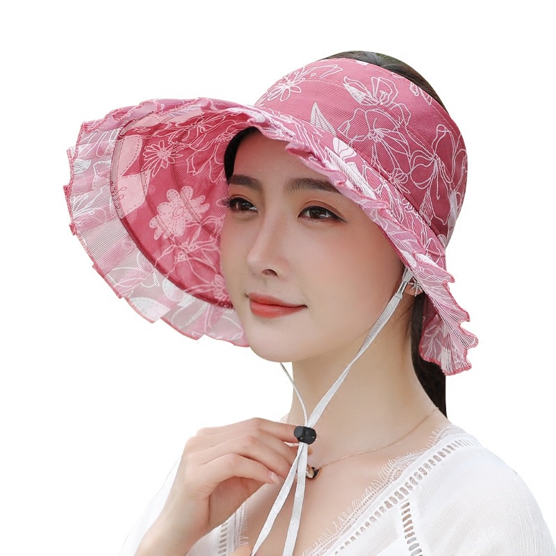 Mũ Chống Nắng Hở Chóp Vành Rộng Thoáng Khí Thời Trang Mùa Hè Cho Nữ