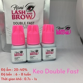 Keo Nối Mi Hani Double Fast Khô Nhanh - Hàng Chính Hãng Hani - Keo Siêu Bền (6 - 8 Tuần)