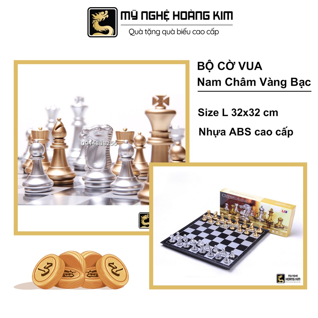 BỘ CỜ VUA Nam Châm Vàng Bạc   Mỹ Nghệ Hoàng Kim, cờ vua đẹp