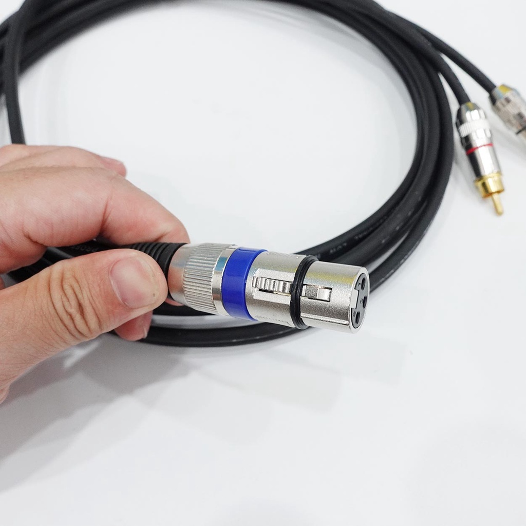Dây Jack canon cái ra 2 Jack hoa sen dài 3m | Dây vang cơ, vang số ra loa Sub, dây canon sang av - Tín hiệu ổn định