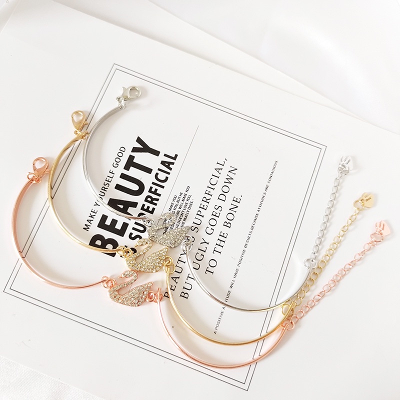 Vòng đeo tay YeYi hình thiên nga đính đá thời trang cao cấp