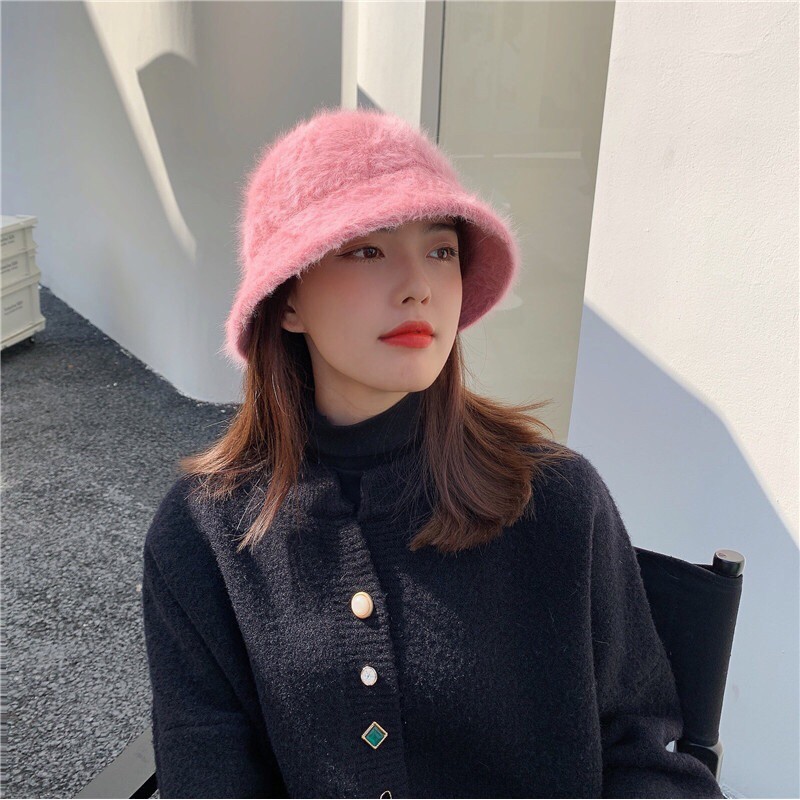 [240] Mũ len Retro lông thỏ (sẵn 7 màu)