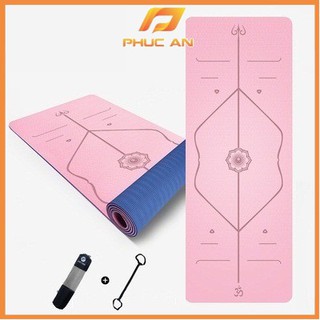Thảm tập Yoga Định tuyến PIDO Cao su tự nhiên PU cao cấp mẫu 2021- Tặng kèm túi đựng và dây buộc