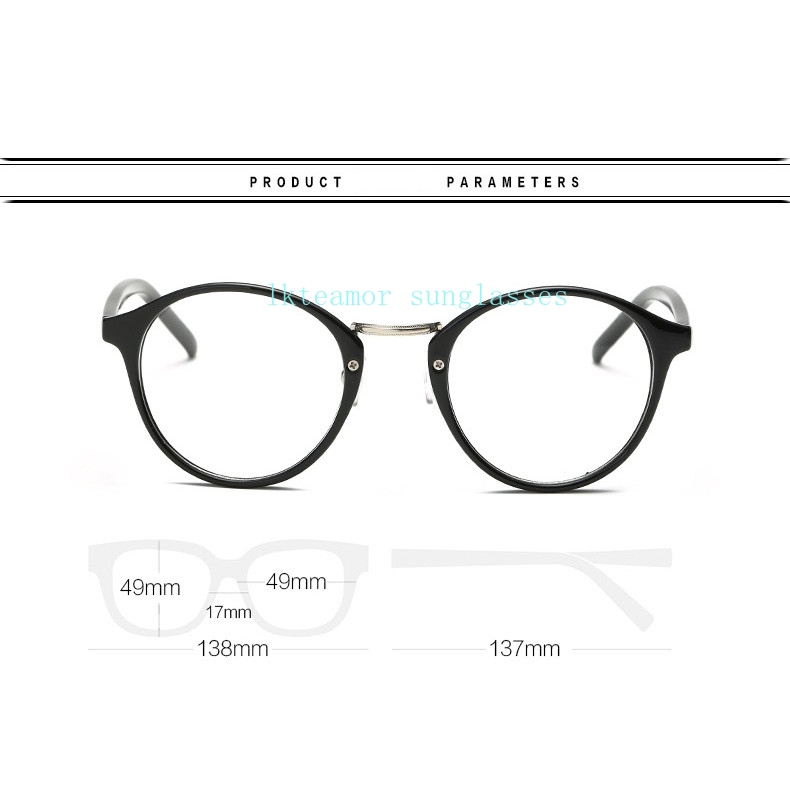 Mắt kính gọng tròn trong suốt phong cách vintage cho nữ