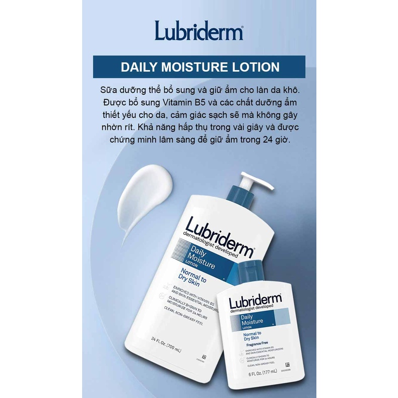 Sữa Dưỡng hể Lubriderm Daily Moisture Lotion 177ml 709ml