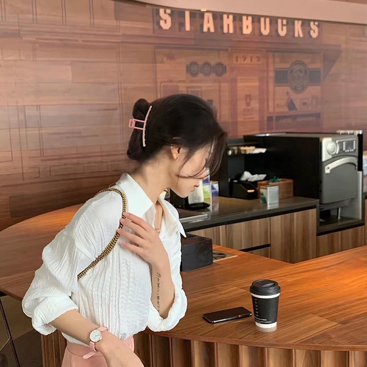 Kẹp Tóc Hình Cá Mập Bằng Kim Loại Màu Hồng Thời Trang Hàn Quốc Dành Cho Nữ