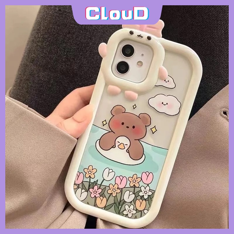 Ốp Điện Thoại Mềm Hình Gấu Bơi Lội Cho OPPO A15 A16 A5 A9 2020 A95 A15S A57 A1k A54 A3s A5s A16s A55 A96 A7 A12 A16K A16E A74 A31 A53 A33 A92 A36