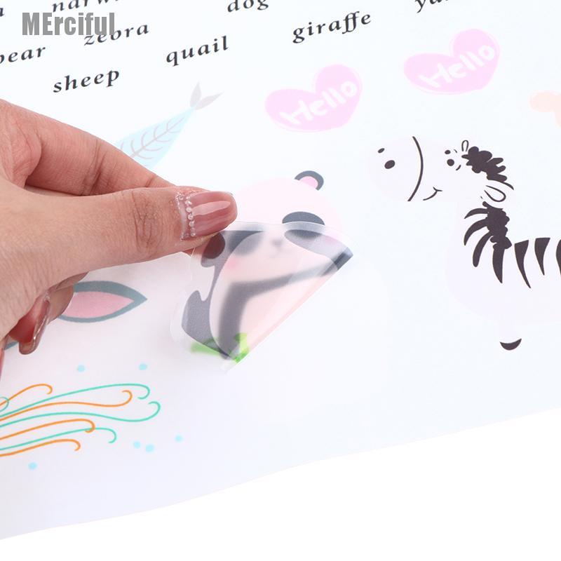 Miếng dán tường họa tiết 26 chữ cái tiếng Anh và động vật hoạt hình dễ thương bắt mắt