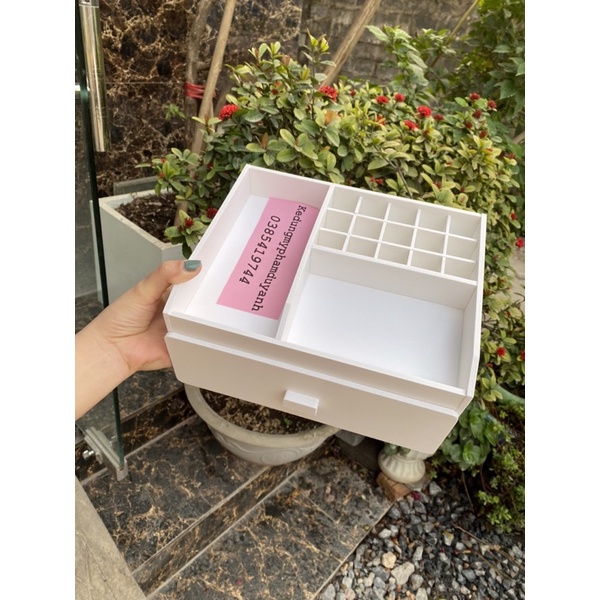 KỆ ĐỰNG MỸ PHẨM ĐA NĂNG 25CM MÀU TRẮNG CHẤT LƯỢNG CAO