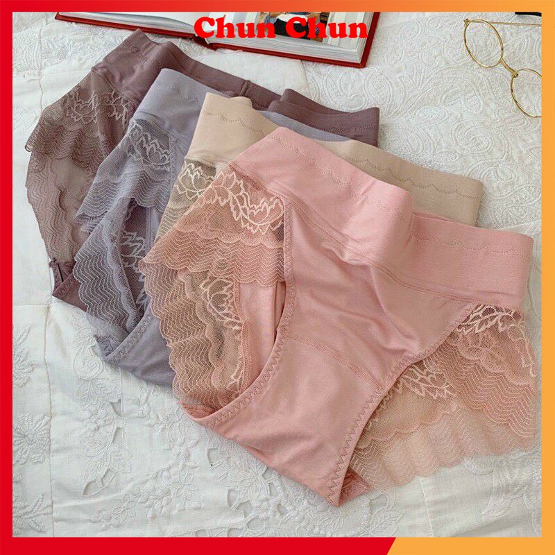 Quần lot cotton cao cấp 8889, quần chip hàng loại 1 cạp cao nâng mông phối ren siêu đẹp ôm bụng. | BigBuy360 - bigbuy360.vn