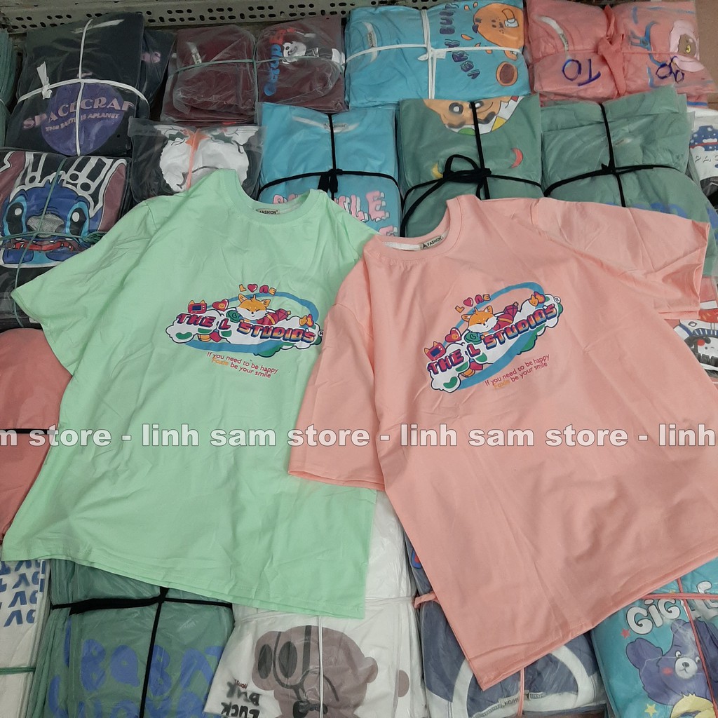 Áo thun in tay lỡ nữ freesize phông form rộng dáng Unisex - Ulzzang mặc cặp, nhóm, lớp chữ THE L STUDIOS HÌNH CÁO | BigBuy360 - bigbuy360.vn