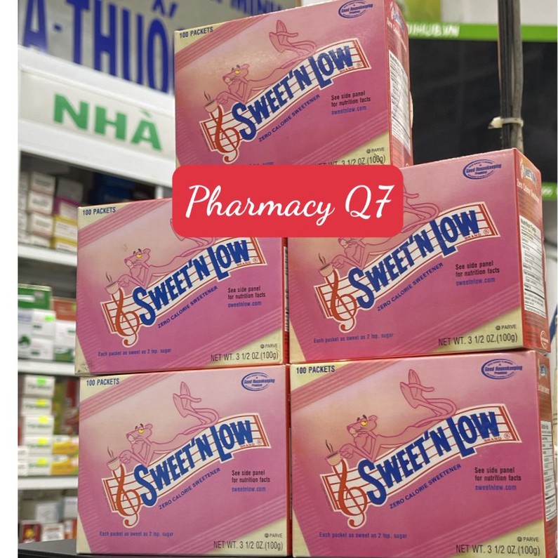 ĐƯỜNG HỒNG SWEETLOW SWEET'N LOW SWEET LOW X HỘP 100 GÓI