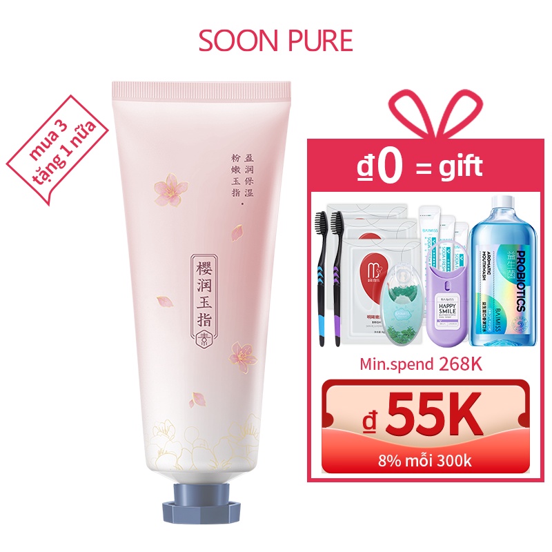 Kem Dưỡng Da Tay Soon Pure 40g Hương Hoa Anh Đào Giảm Khô Và Thô Ráp