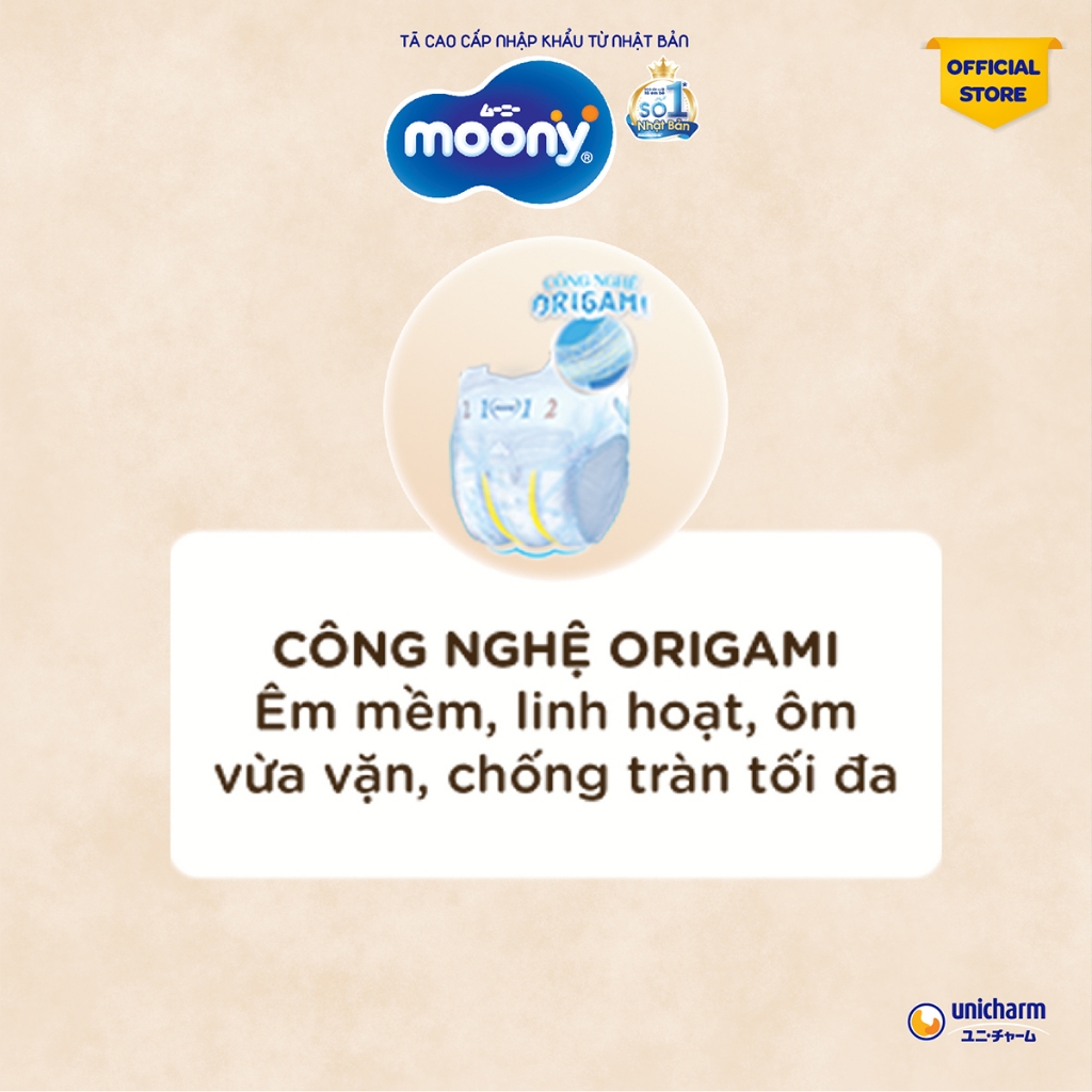 Tã dán Moony Natural siêu cao cấp NB62/S58+2 - Nhập khẩu từ Nhật Bản