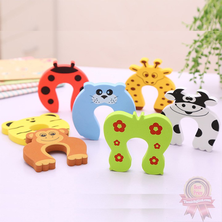 Kẹp chống va đập cửa hình thú cute | Dụng cụ miếng xốp chống va đập cửa gỗ loại lớn