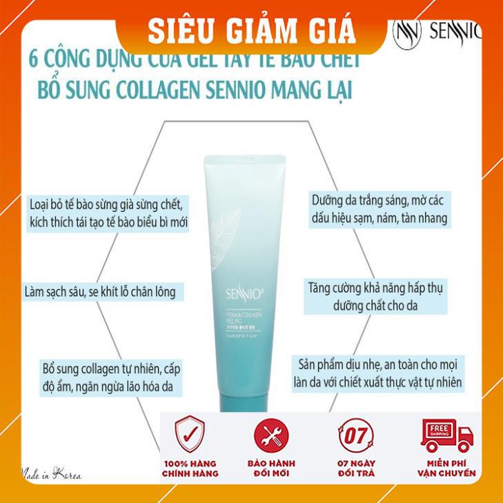 [FreeShip - MUA 1 TẶNG 1] Kem tẩy da chết mặt, môi,ngừa mụn và trắng da/Gel tẩy tế bào chết bổ sung collagen sennio