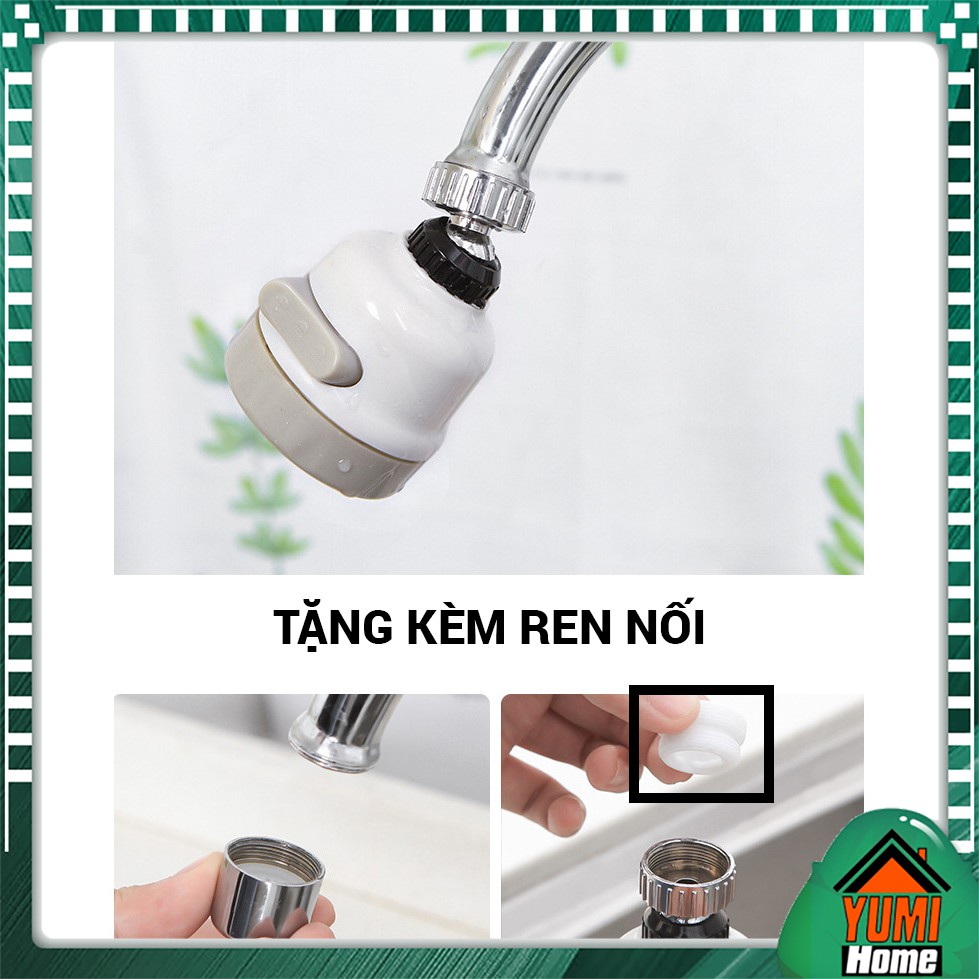 Đầu vòi tăng áp lực nước xoay 360 độ, 3 chế độ nước, vòi nối dài/ngắn - dễ lắp đặt cho vòi rửa chén, vòi rửa tay