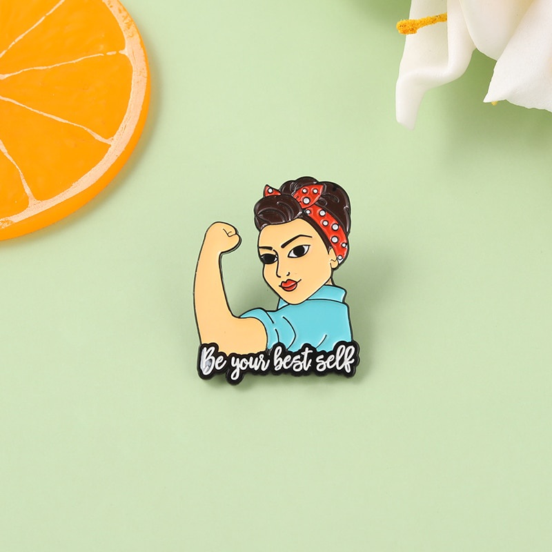 Be Your Best Self Enamel Pin Women Powers Brooch Clothes Lapel Badges Cap Bag Creative Jewelry Gift for Friends