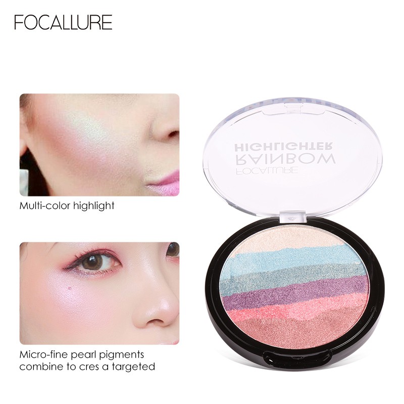 Bảng phấn mắt FOCALLURE màu cầu vồng DIY ánh nhũ bắt sáng chất lượng cao | BigBuy360 - bigbuy360.vn