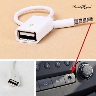 Dây cáp chuyển đổi âm thanh mp3 3.5mm aux sang usb 2.0 female cho xe hơi