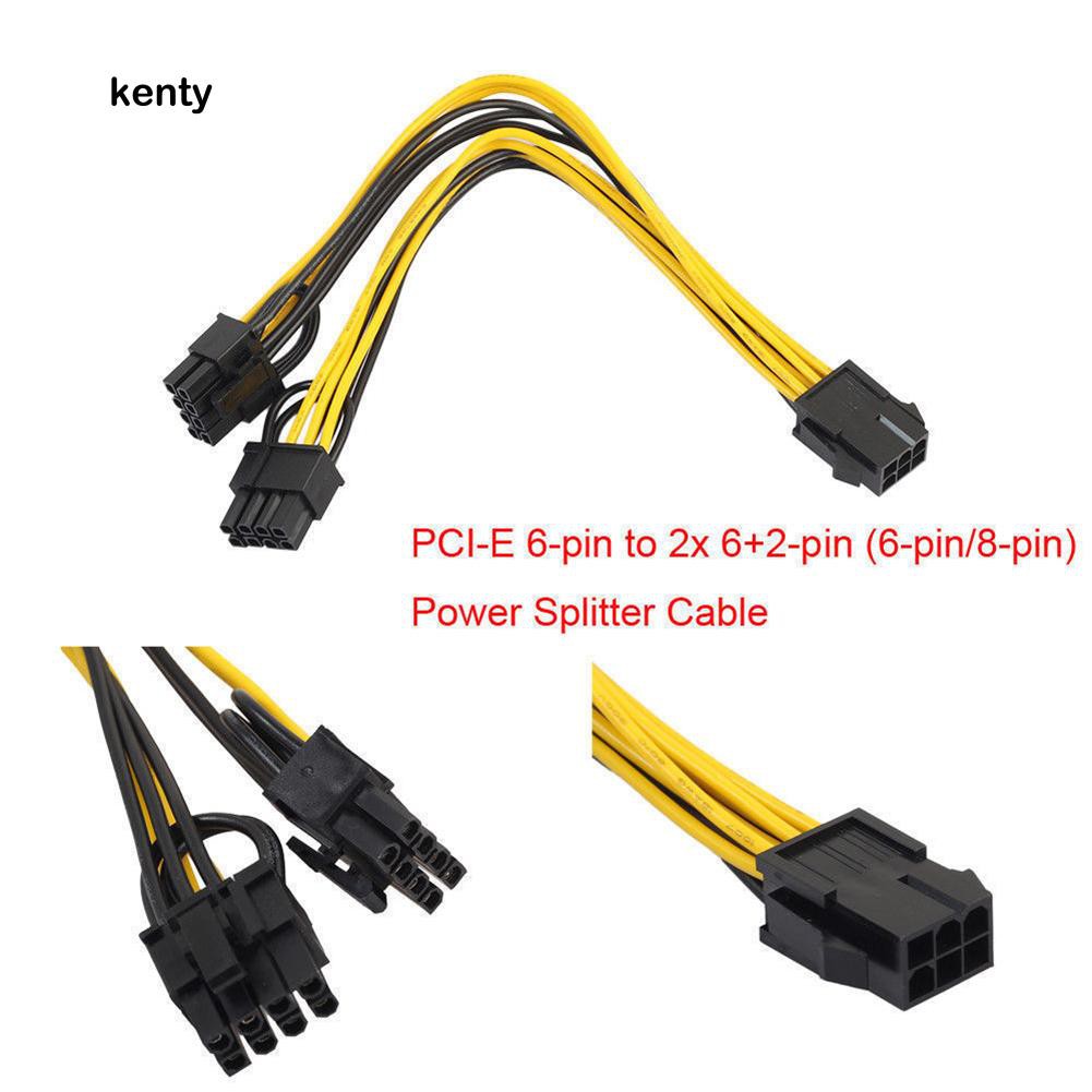 Kt KT Ktt★Card Đồ Họa PCI-E 6-pin Sang 2x 8-pin GPU Cho PCI Express