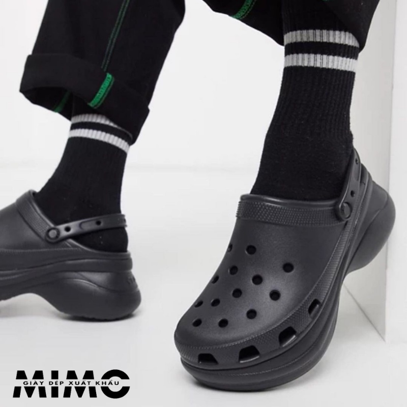 Sục Classic Bae Clog màu đen cao 8p thời trang cho nữ