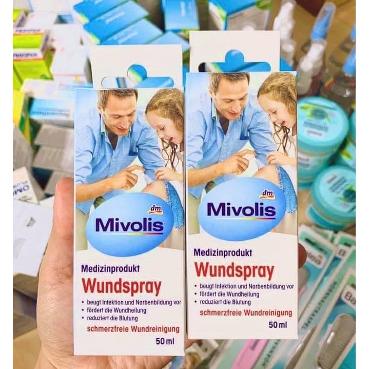 [Nhập Khẩu 100%] Xịt cầm máu Mivolis Wundspray ,Xịt tan ráy tai cho bé và người lớn Mivolis Hàng Đức có Bill