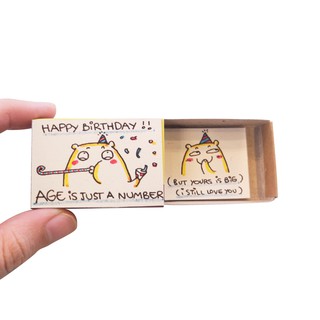 Thiệp Sinh Nhật Hộp Diêm Age Is Justa Number BD030