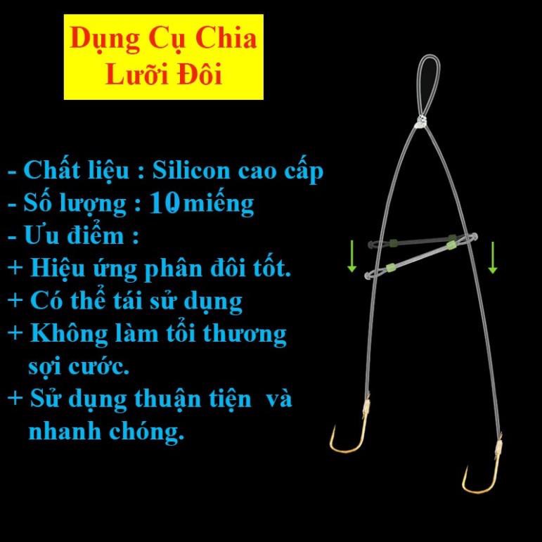 Dụng Cụ Chia Đôi Lưỡi Câu ( Vỉ 10 Chiếc ) Silicon Cao Cấp , Chống Vướng Lưỡi Mắc Lưỡi , Chuyên Dùng Câu Đơn Câu Đài