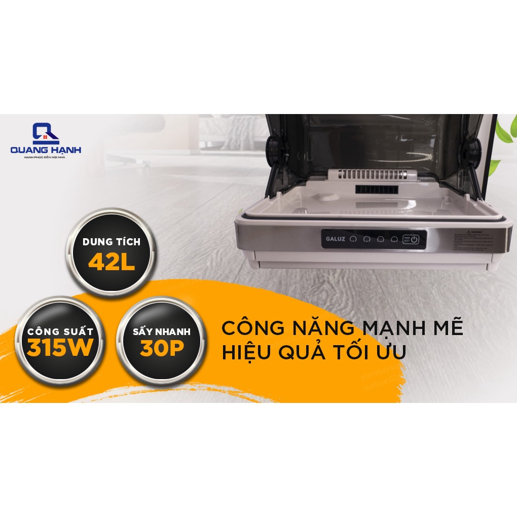 Máy sấy bát và diệt khuẩn tia UV bát đĩa Galuz dung tích 42L BJG-68 - Hàng chính hãng, Bảo hành 18 tháng