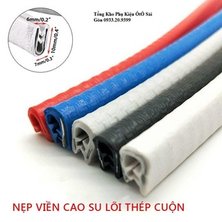 Gioăng cao su, nẹp viền cửa chữ U lõi thép chống va đập, cách âm, chống ồn dài 5m