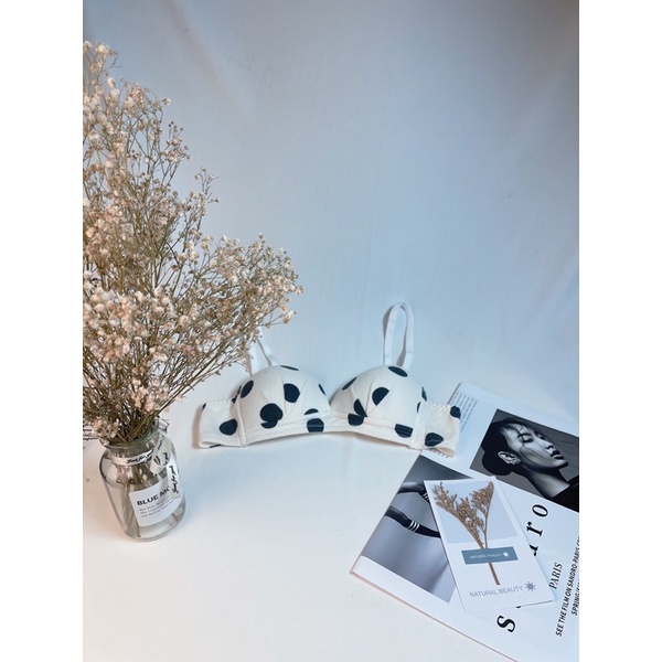 Bộ đồ lót cotton chấm bi to áo bralette