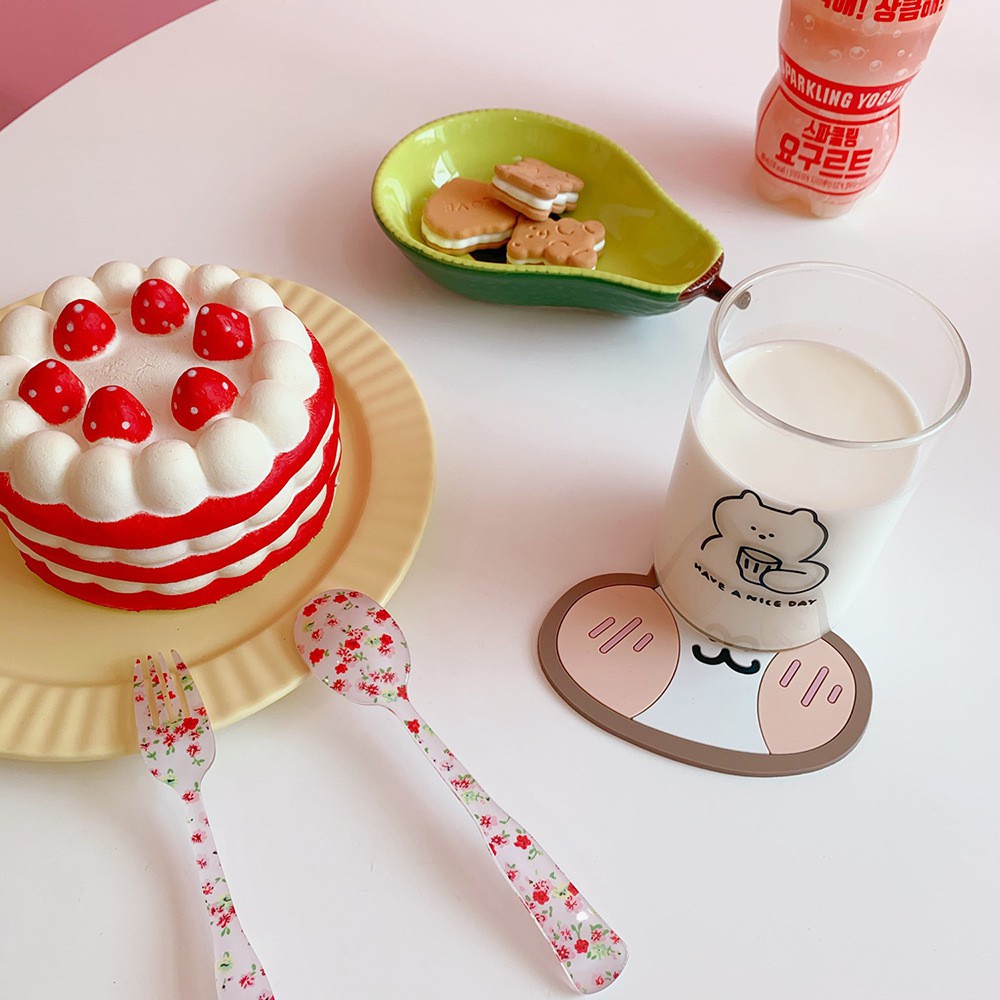 Lót ly cốc nhựa dẻo hình thú dễ thương - Monkey House