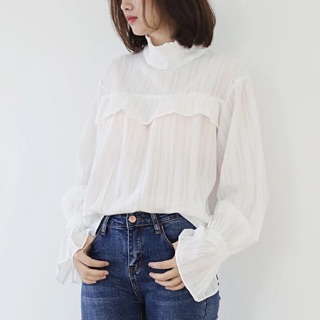Hàng order - Sơmi sô dập ly trắng