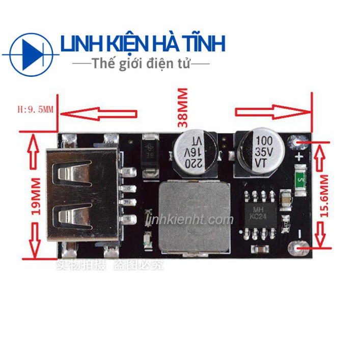 Mạch hạ áp sạc nhanh điện thoại cao cấp 1 đầu ra usb  6-32VDC