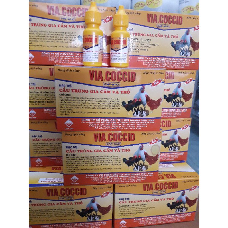 via coccid 10ml. cầu trùng thỏ, gia cầm