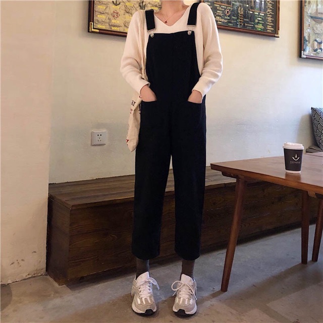 [KÈM ẢNH THẬT + SẴN] yếm quần bò jeans dài cute ulzzang hàn quốc | BigBuy360 - bigbuy360.vn