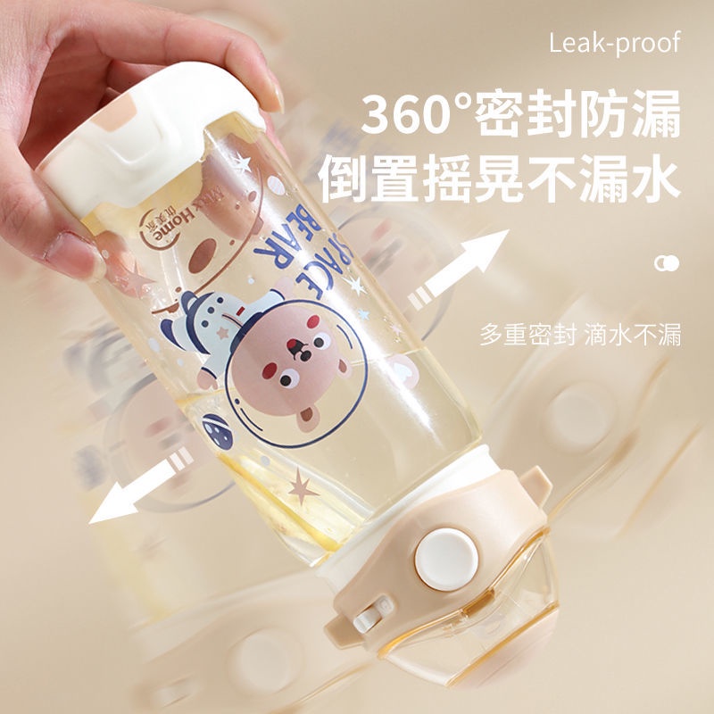 Bình Nước Nhựa Có Ống Hút Dễ Thương Cho Bé