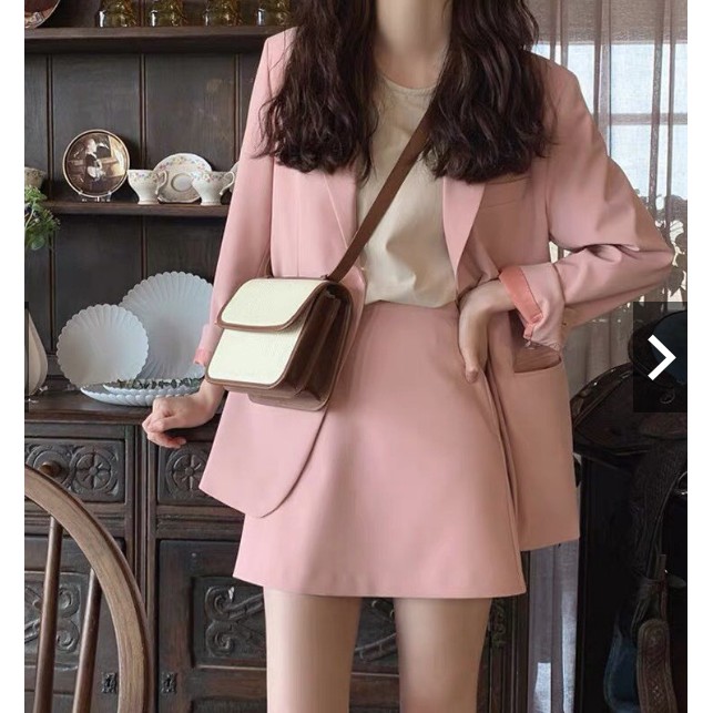 [Ảnh thật] Set Bộ Áo Vest Blazer Kèm Chân Váy Chữ A | BigBuy360 - bigbuy360.vn