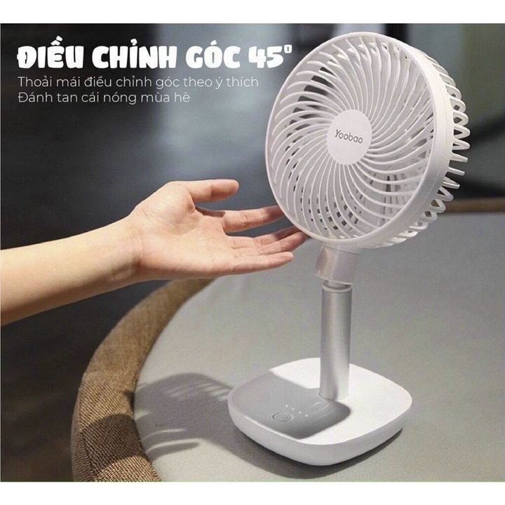 Quạt sạc mini để bàn YOOBAO F1 10000mAh, Có thể chạy 60 giờ liên tục, Hàng chính hãng