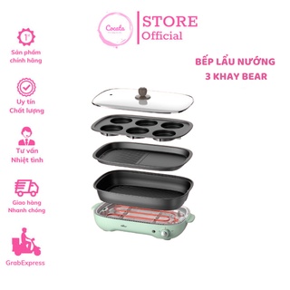 Nồi Lẩu Nướng 3 Khay Đa Năng Có Thể Tháo Rời BEAR DHG -C40D5 - Bếp Nướng Điện 3 Trong 1 - BH 12 Tháng