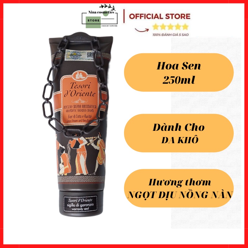 ( Hàng Chính Hãng ) Sữa Tắm Xích Lưu Hương Nước Hoa Ý Tesori D'Oriente Hương Sen Chai 250ml