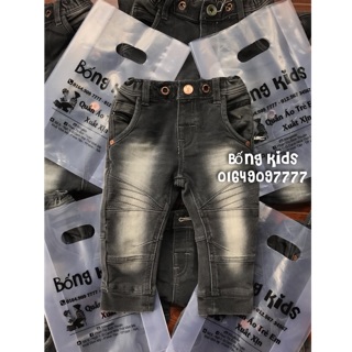 Quần Jean Bé Trai Biker Đen Bạc Next