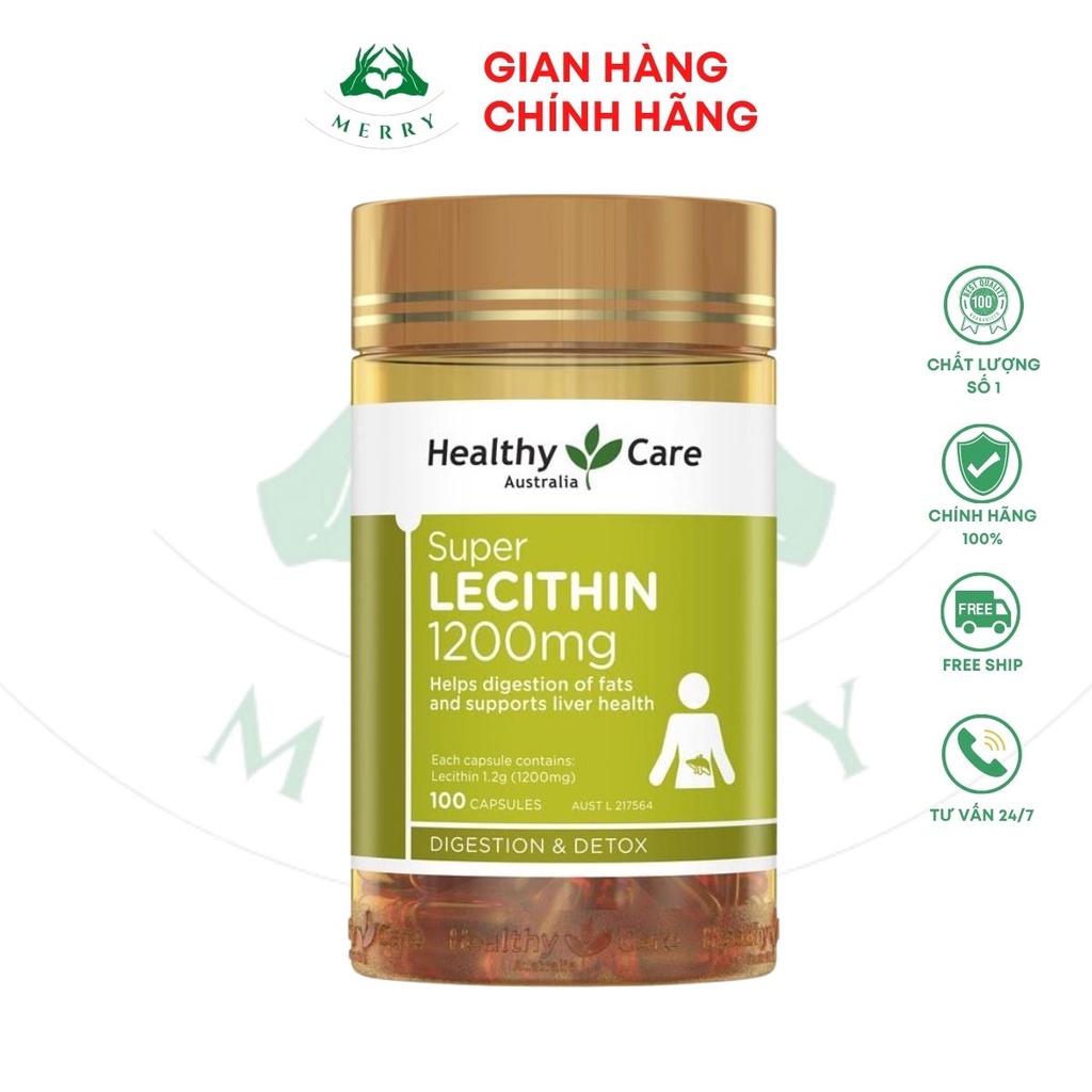 Mầm Đậu Nành ÚC Healthy Care Super Lecithin Chính Hãng MERRY STORE  Giúp Đẹp Da, Tăng V1, Cân Bằng Nội Tiết Tố