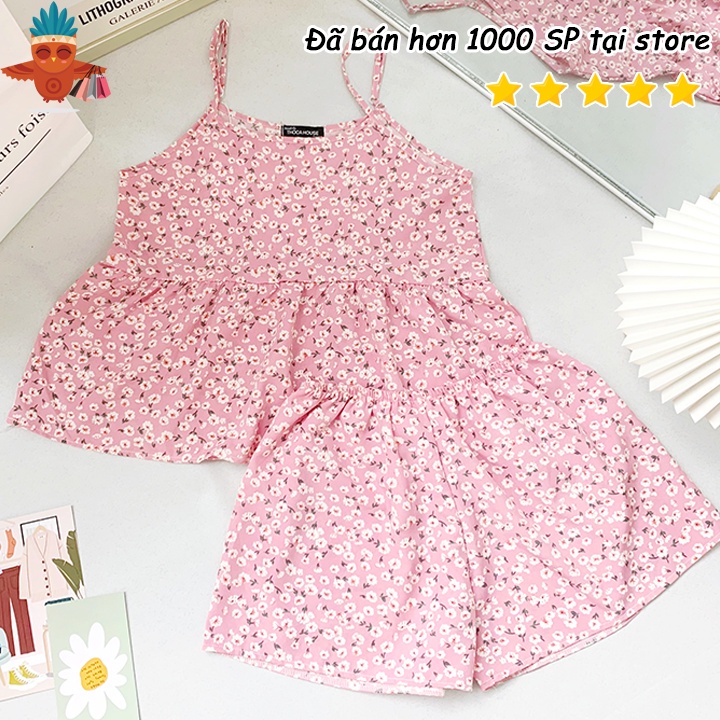 Đồ bộ ngắn mặc nhà vải châu tôn (tole/lanh) nhiều họa tiết THOCA HOUSE freesize, mát mẻ, phù hợp mùa hè - Hàng nhập khẩu