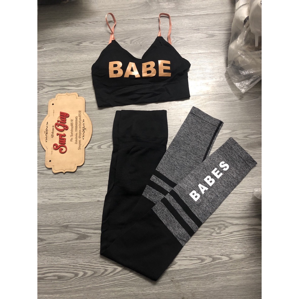 ẢNH THẬT SET BỘ ĐỒ TẬP GYM, YOGA QUẦN OMG ÁO BABE SIÊU XINH