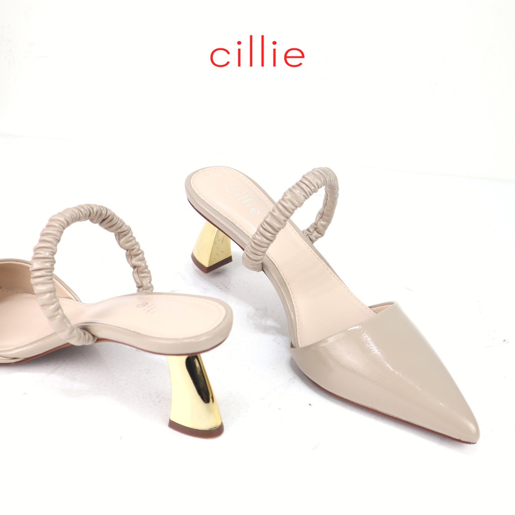 Guốc sục nữ mũi nhọn gót kim loại sang trọng quai thun lạ mắt mang đi làm đi chơi đi tiệc cao 6cm cao cấp Cillie 1226